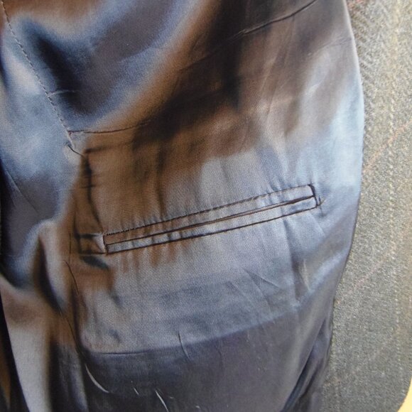 Vintage Jos A Banks Clothiers 100% Wool Dk Blue Plaid Sports Coat Union Label - Picture 6 of 11